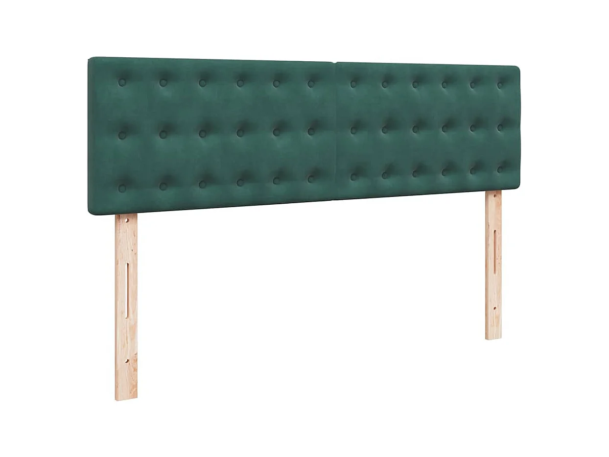 Cadre de lit ottoman avec matelas vert foncé 160x200 cm velours