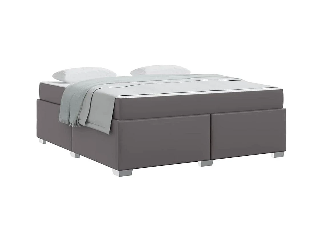 Cadre de lit Gris 180 x 200 cm Faux cuir