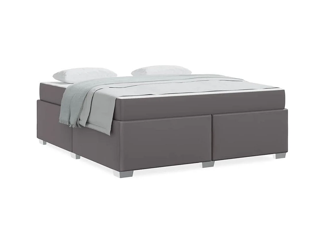 Cadre de lit Gris 180 x 200 cm Faux cuir