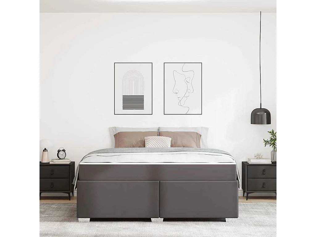 Estrutura da Cama Cinzeto 180 x 200 cm Couro sintético