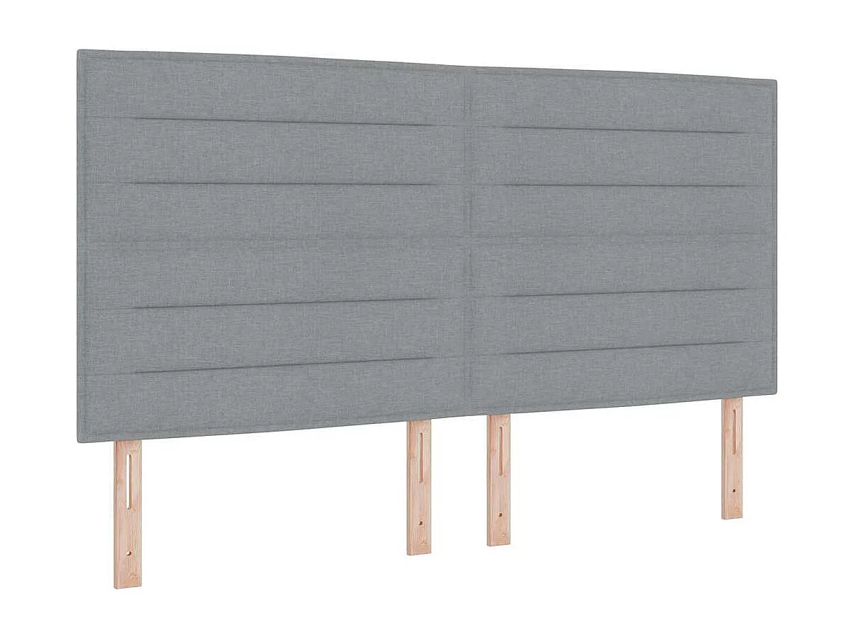 Cama tipo Box Spring con colchón Gris claro 200 x 200 cm tela