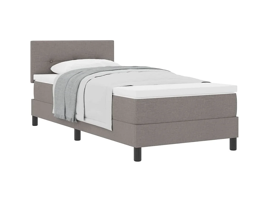 Cadre de lit avec matelas avec matelas Taupe 80 x 200 cm tissu