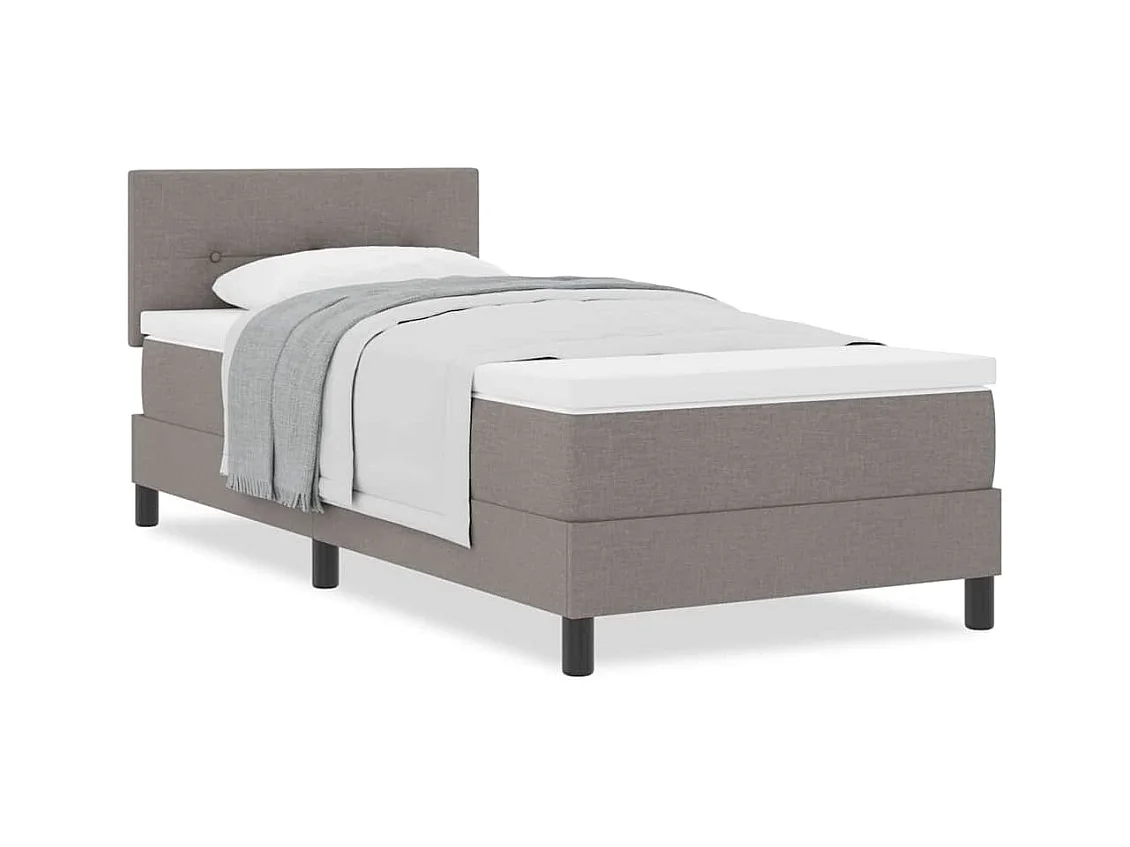 Cadre de lit avec matelas avec matelas Taupe 80 x 200 cm tissu