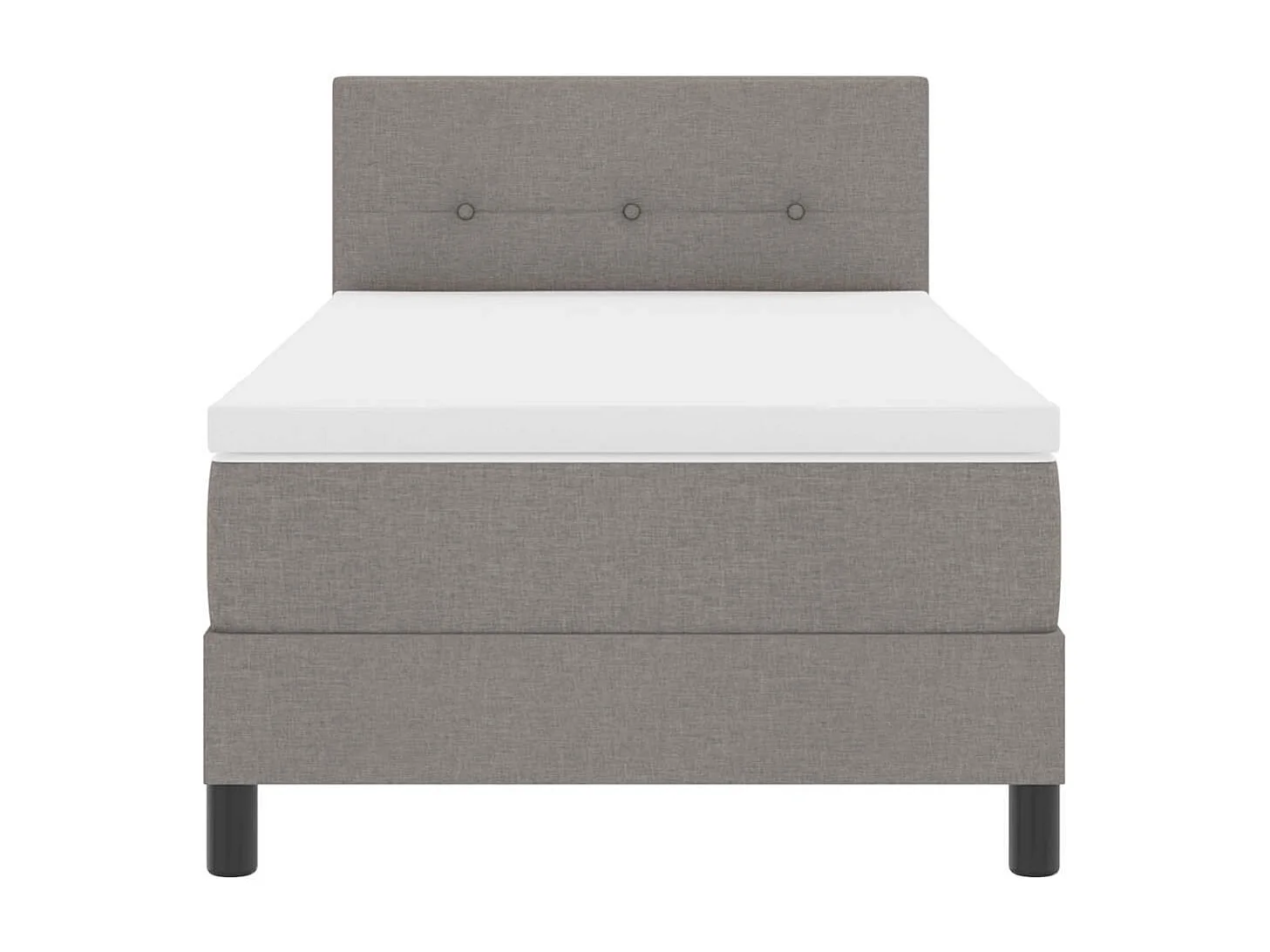 Cama box spring con colchón con colchón Taupé 80 x 200 cm tela