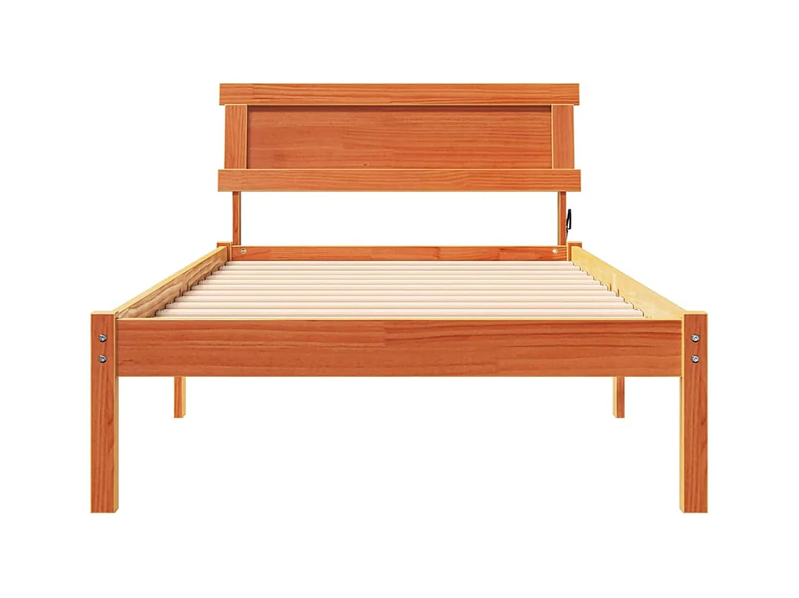 Cadre de lit Marron cire 100 x 200 cm Bois massif en pin