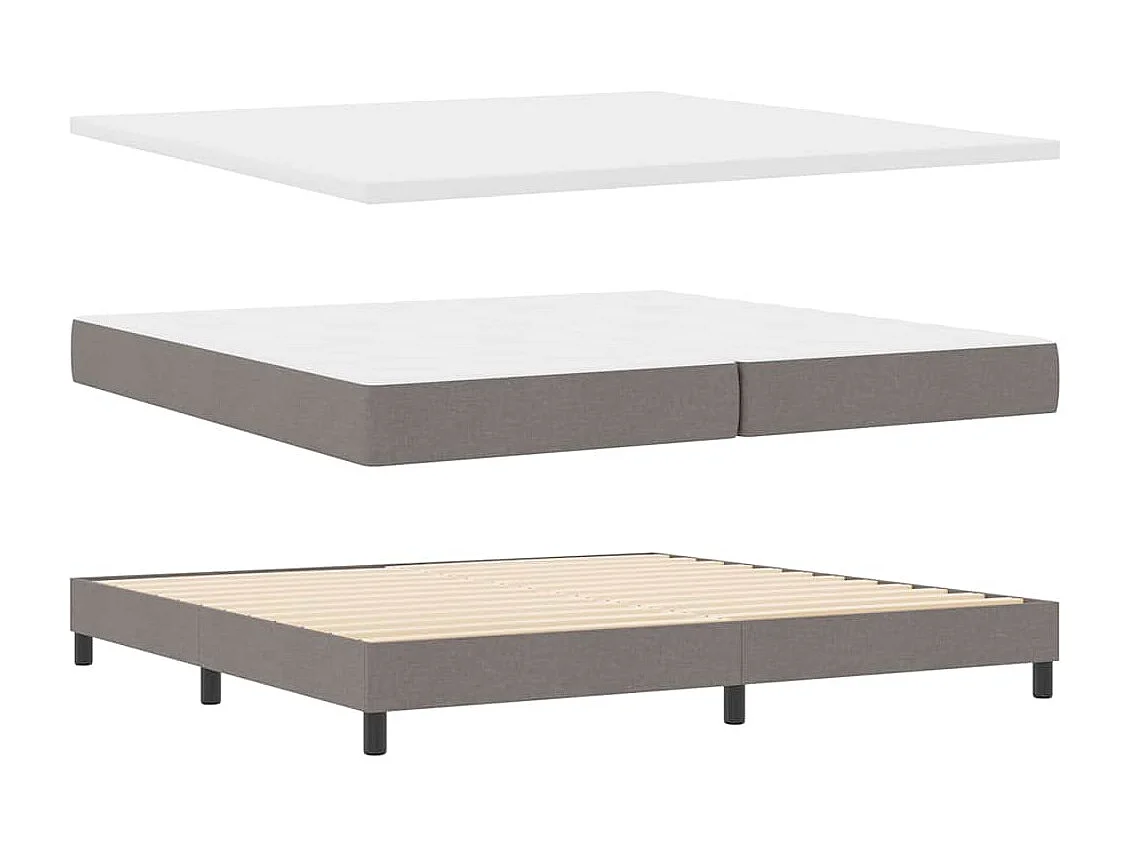 Cama tipo Box Spring con colchón Taupé 200 x 200 cm tela