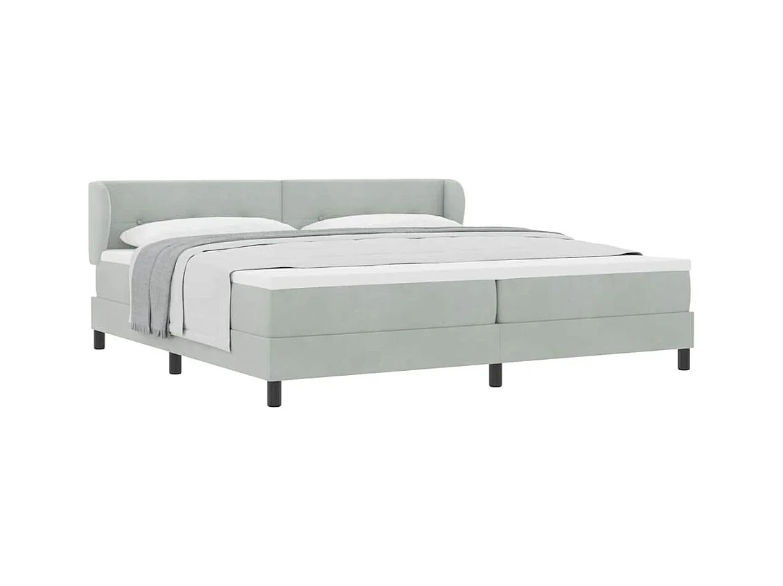 Boxspringbed met Matras Donkergrijs 80x200 cm Fluweel