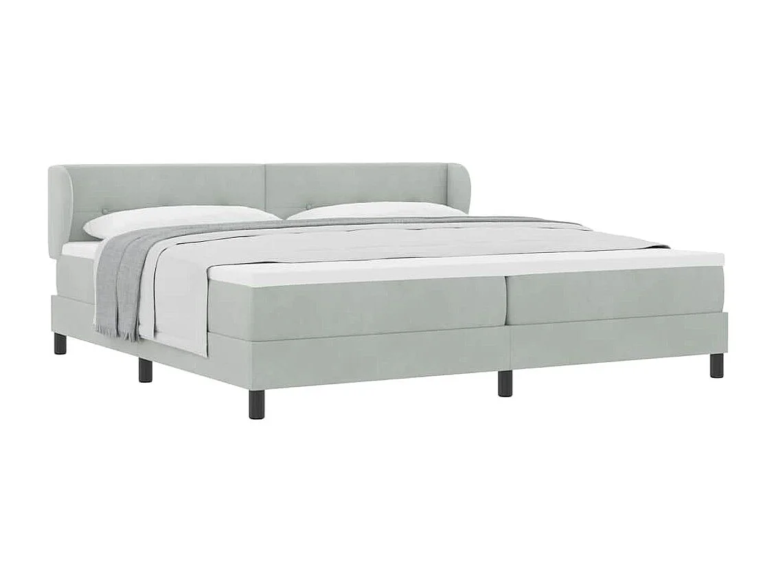 Boxspringbed met Matras Donkergrijs 80x200 cm Fluweel