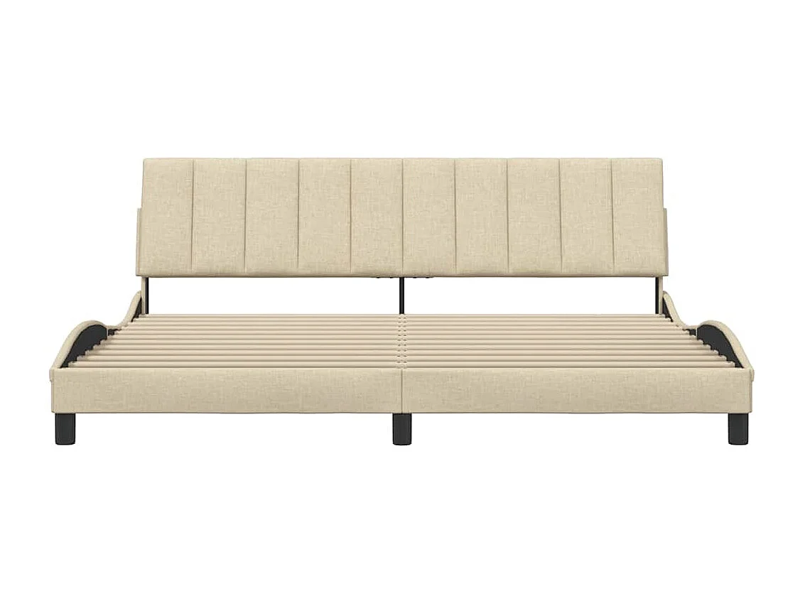 Cadre de lit sans matelas crème 200x200 cm tissu