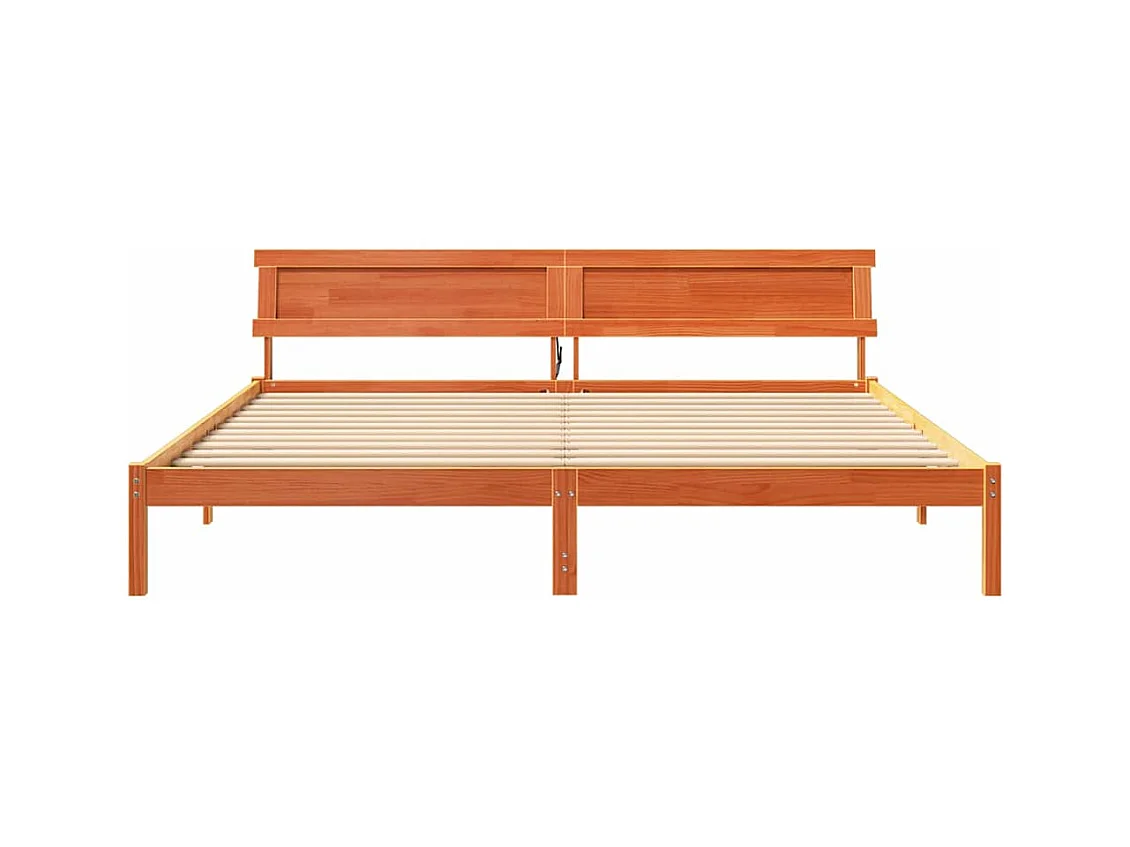 Cadre de lit Marron cire 180 x 200 cm Bois massif en pin