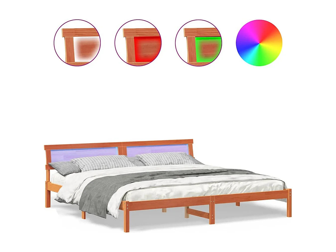 Bedframe Wasbruin 180 x 200 cm Massief grenenhout