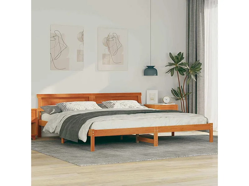 Bedframe Wasbruin 180 x 200 cm Massief grenenhout