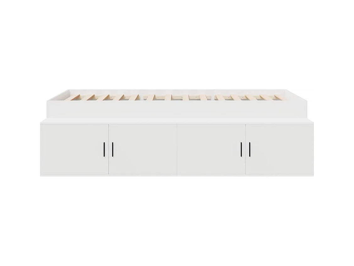 Cadre de lit avec rangement avec stockage Blanc 100 x 200 cm