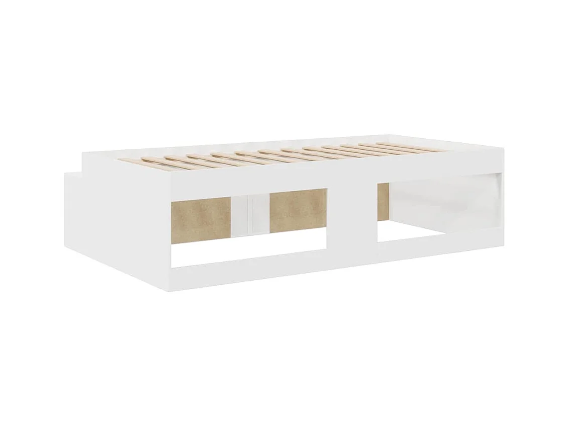 Cadre de lit avec rangement avec stockage Blanc 100 x 200 cm