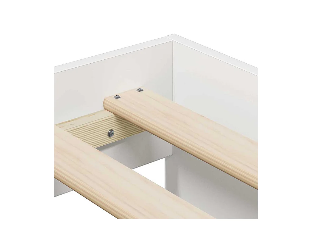 Cadre de lit avec rangement avec stockage Blanc 100 x 200 cm