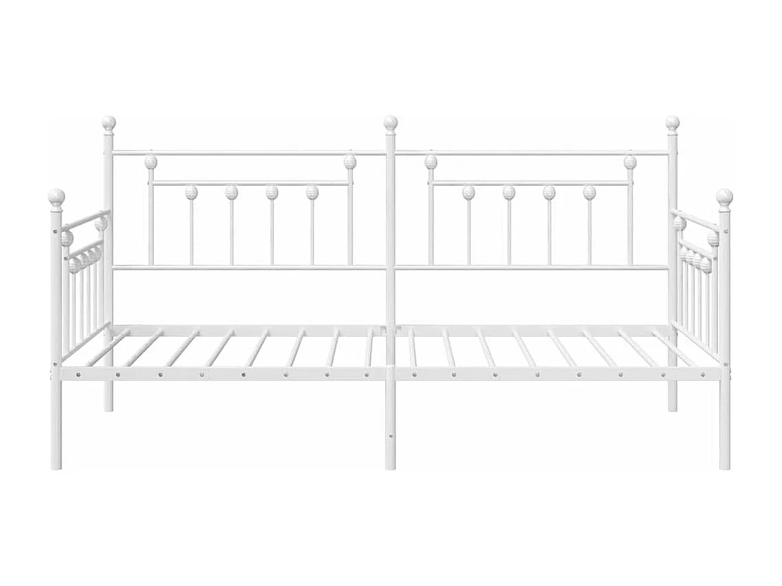 Bedframe voor een daybed met hoofdeinde Wit 100 x 200 cm Staal