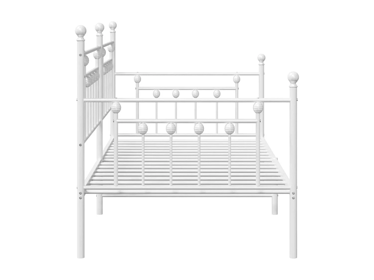 Bedframe voor een daybed met hoofdeinde Wit 100 x 200 cm Staal