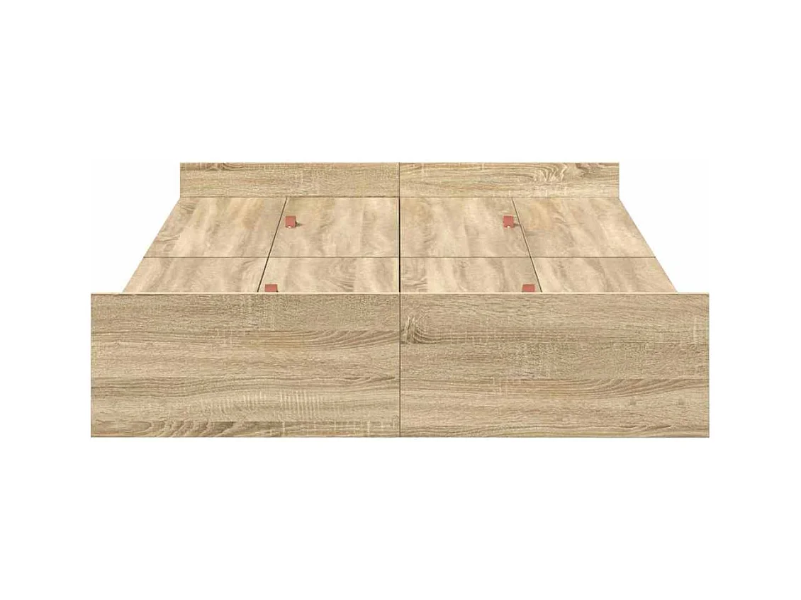 Cama con almacenamiento con cabecera Roble Sonoma 120 x 200 cm