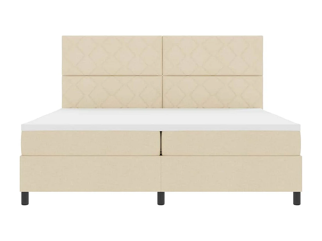 Cadre de lit avec matelas Crème 200 x 200 cm tissu