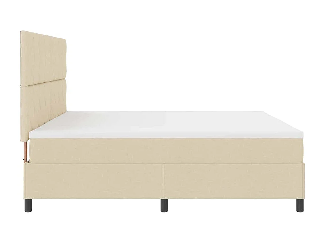 Cadre de lit avec matelas Crème 200 x 200 cm tissu