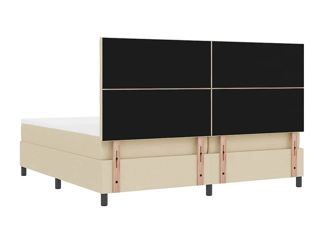 Cadre de lit avec matelas Crème 200 x 200 cm tissu