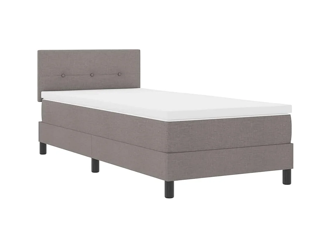 Cadre de lit avec matelas Taupe 100 x 200 cm tissu