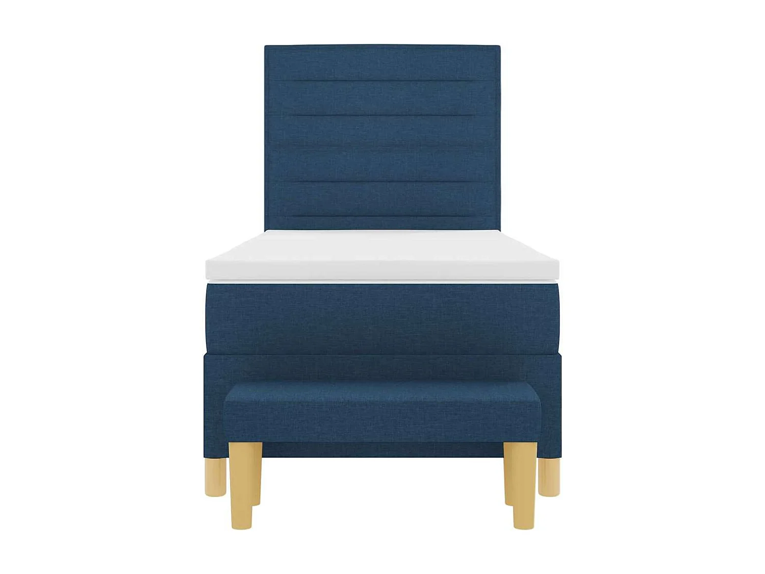 Cama tipo Box Spring con colchón Azul 90 x 200 cm tela