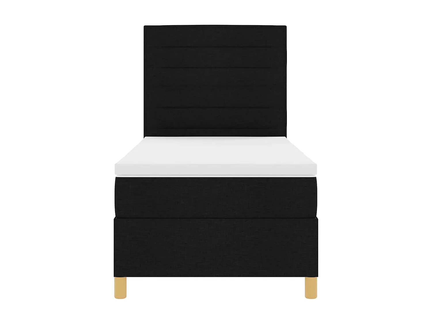 Cama tipo Box Spring con colchón Negro 90 x 190 cm tela