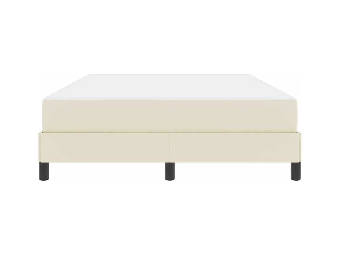Cadre de lit avec matelas Crème 140 x 190 cm Faux cuir