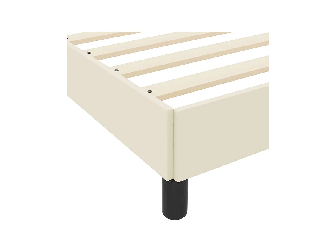 Cadre de lit avec matelas Crème 140 x 190 cm Faux cuir