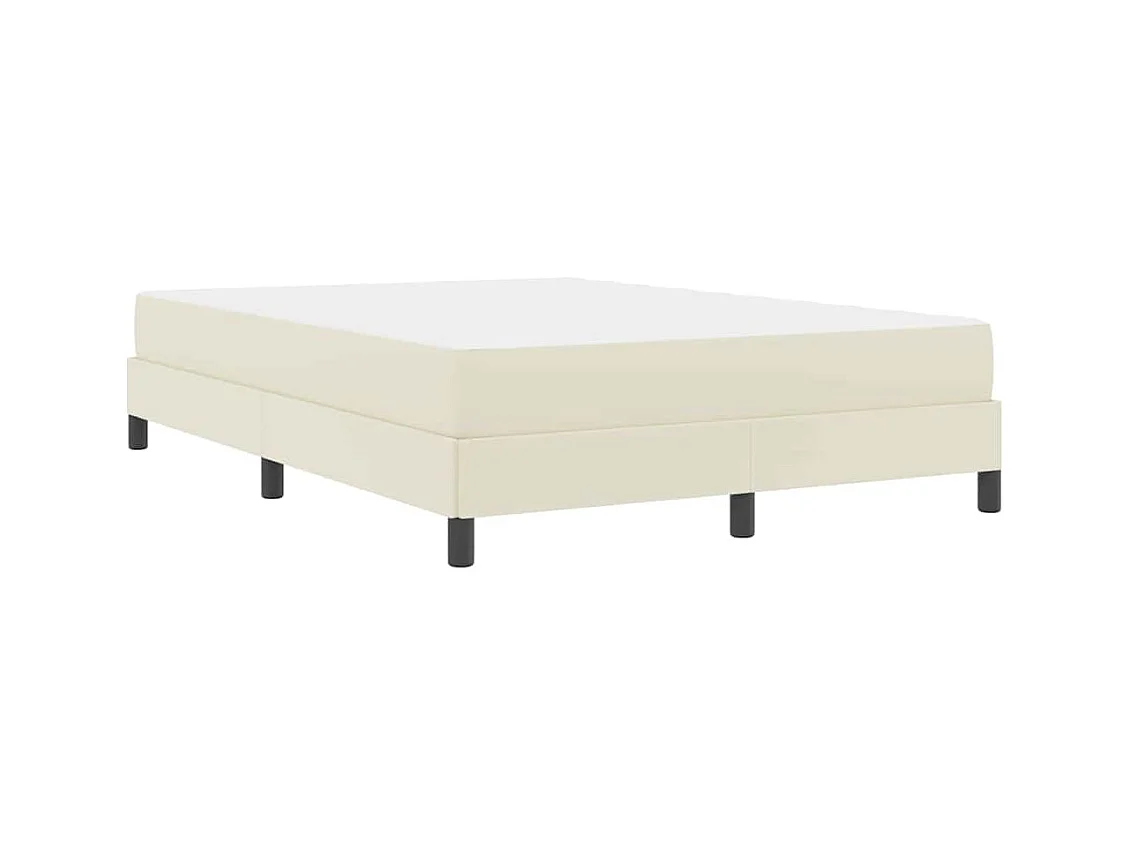 Cadre de lit avec matelas Crème 140 x 190 cm Faux cuir