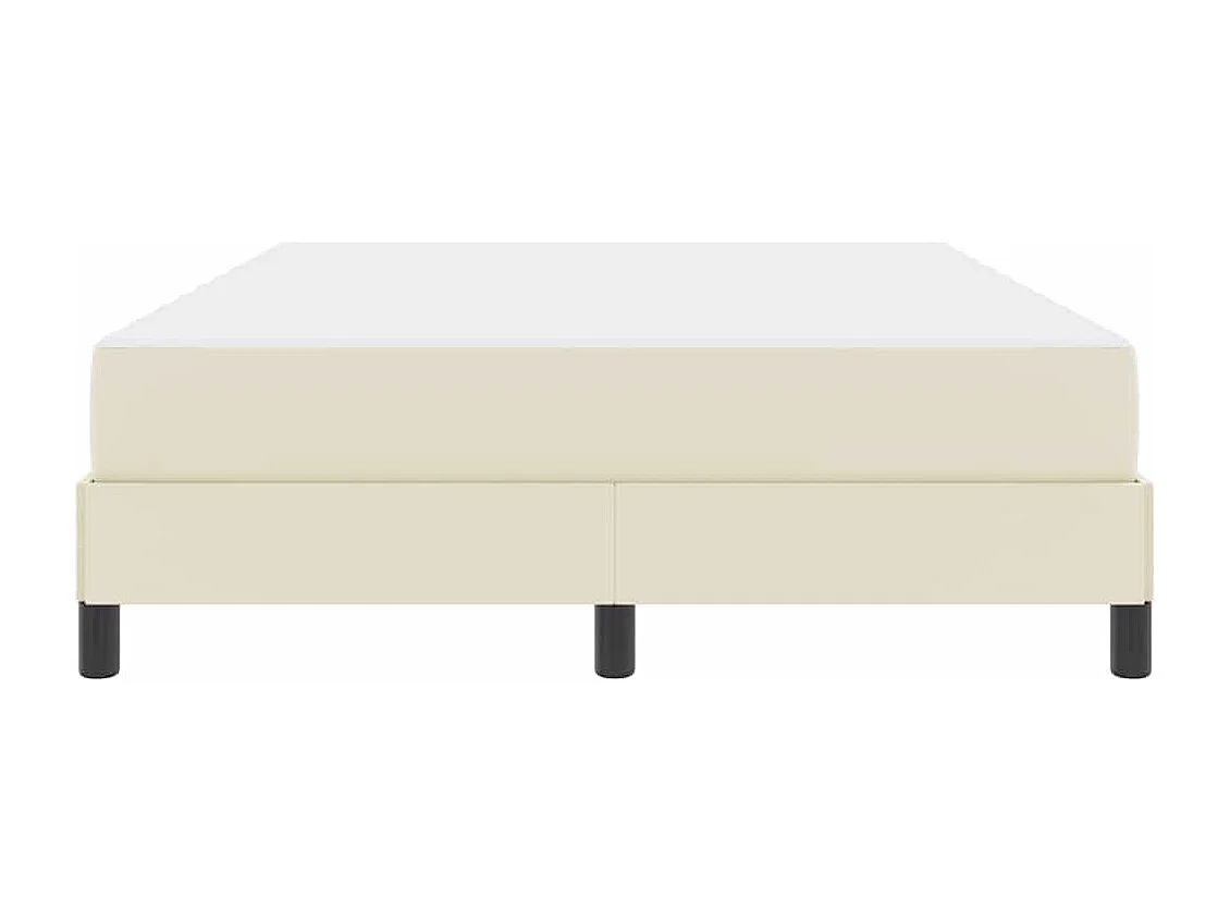 Cama com colchão Creme 140 x 190 cm Couro sintético