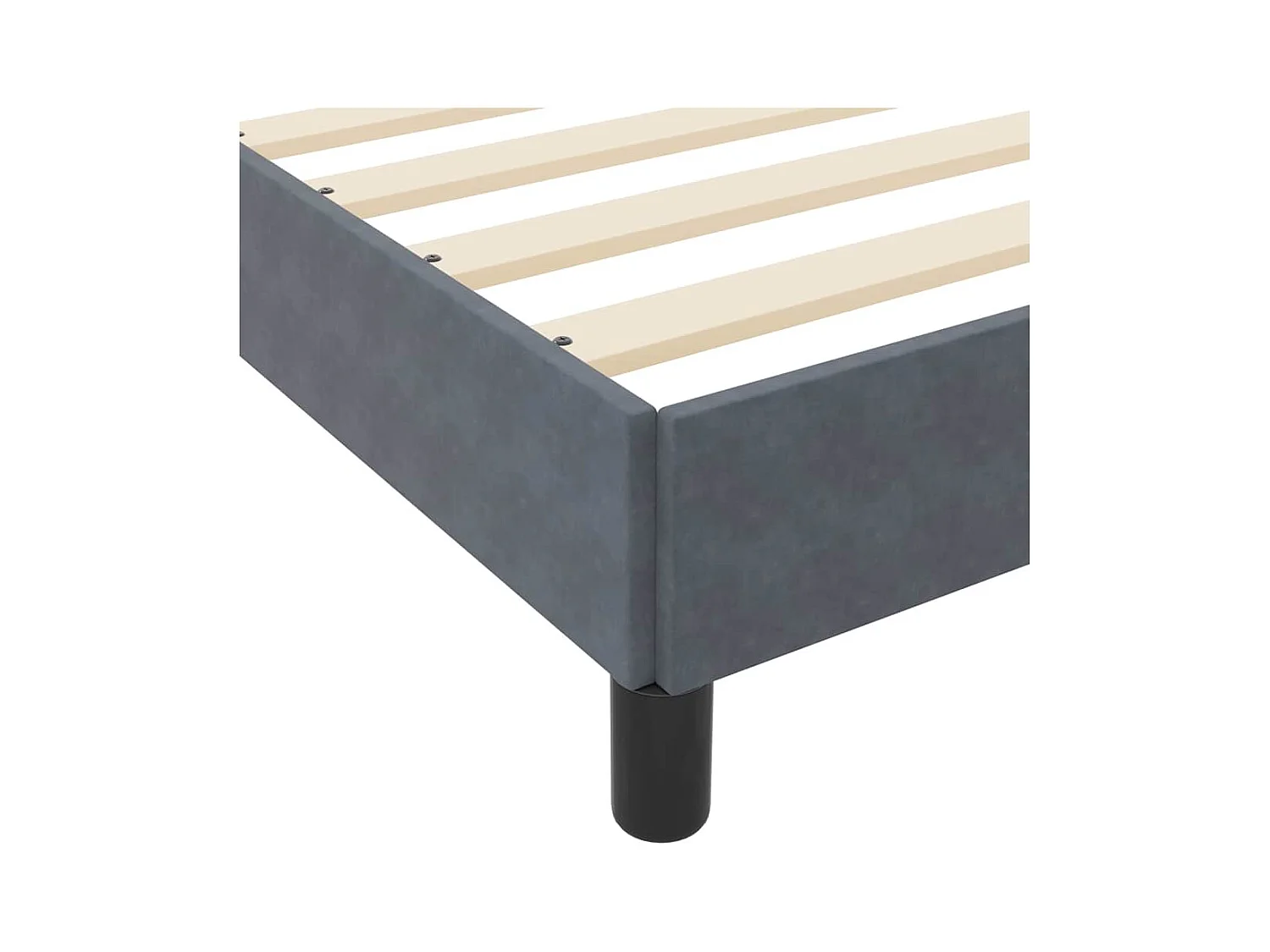 Cadre de lit avec matelas Gris foncé 100 x 200 cm Velours