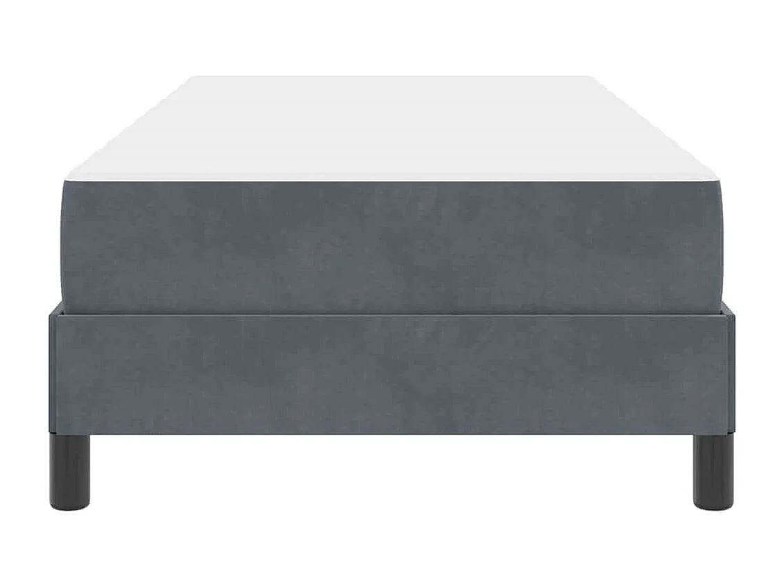 Cadre de lit avec matelas Gris foncé 100 x 200 cm Velours