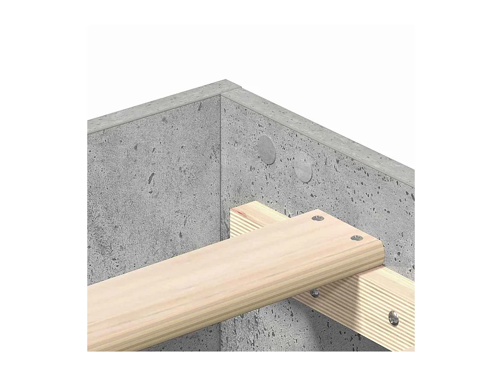 Cadre de lit Gris béton 120 x 190 cm Bois d'ingénierie