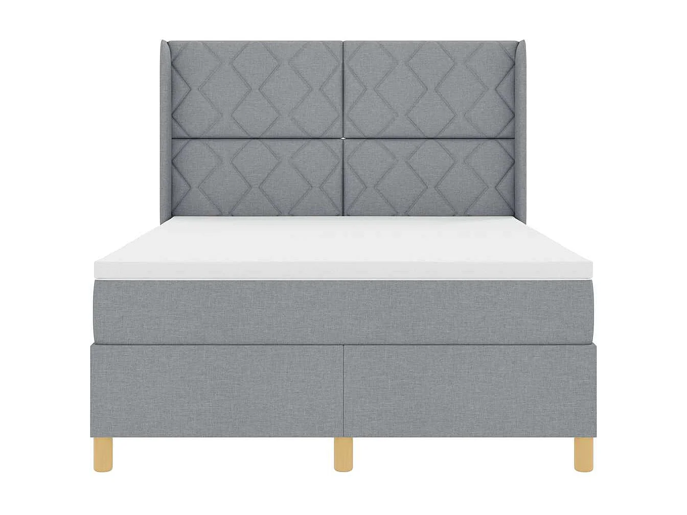 Cama con Somier con colchón Gris claro 160 x 200 cm tela
