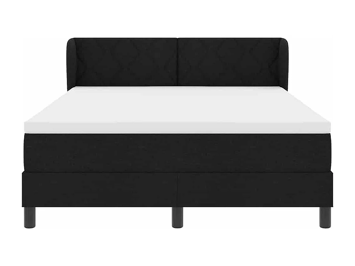 Cadre de lit avec matelas avec matelas Noir 140 x 200 cm tissu