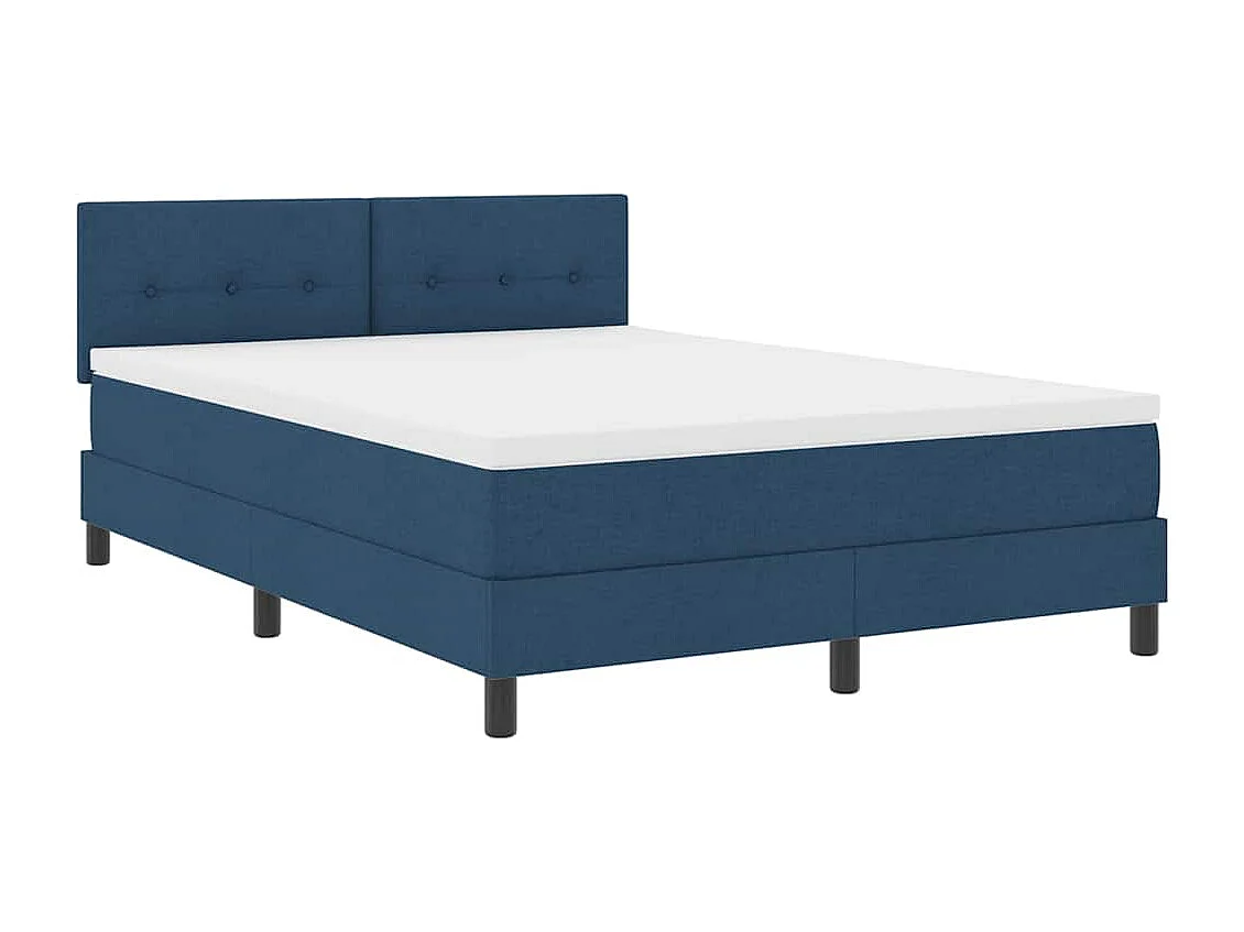 Cadre de lit avec matelas avec matelas Bleu 140 x 200 cm tissu