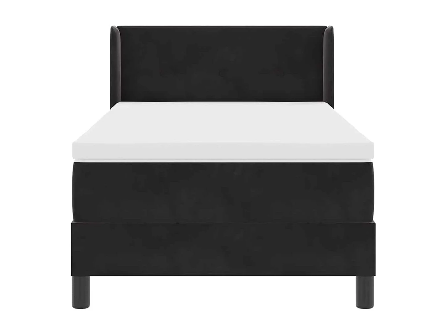 Cama con Somier y Colchón Negra 100x200 cm Terciopelo Negro