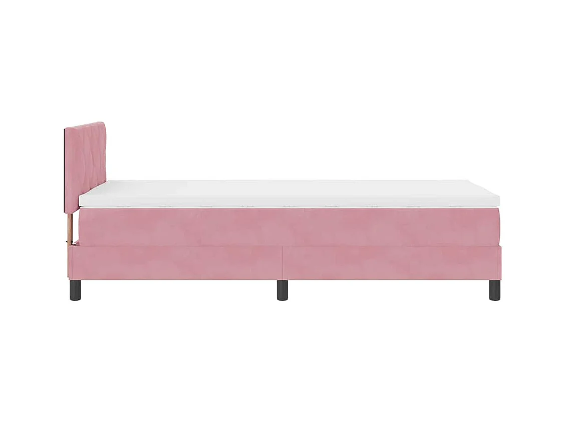 Cama con Somier y Colchón con colchón Rosa 90 x 190 cm tela