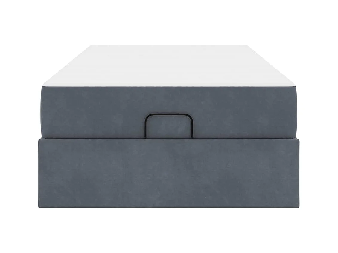 Cadre de lit avec matelas Gris foncé 100 x 200 cm Velours