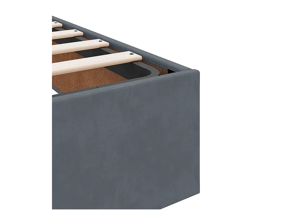 Cadre de lit avec matelas Gris foncé 100 x 200 cm Velours
