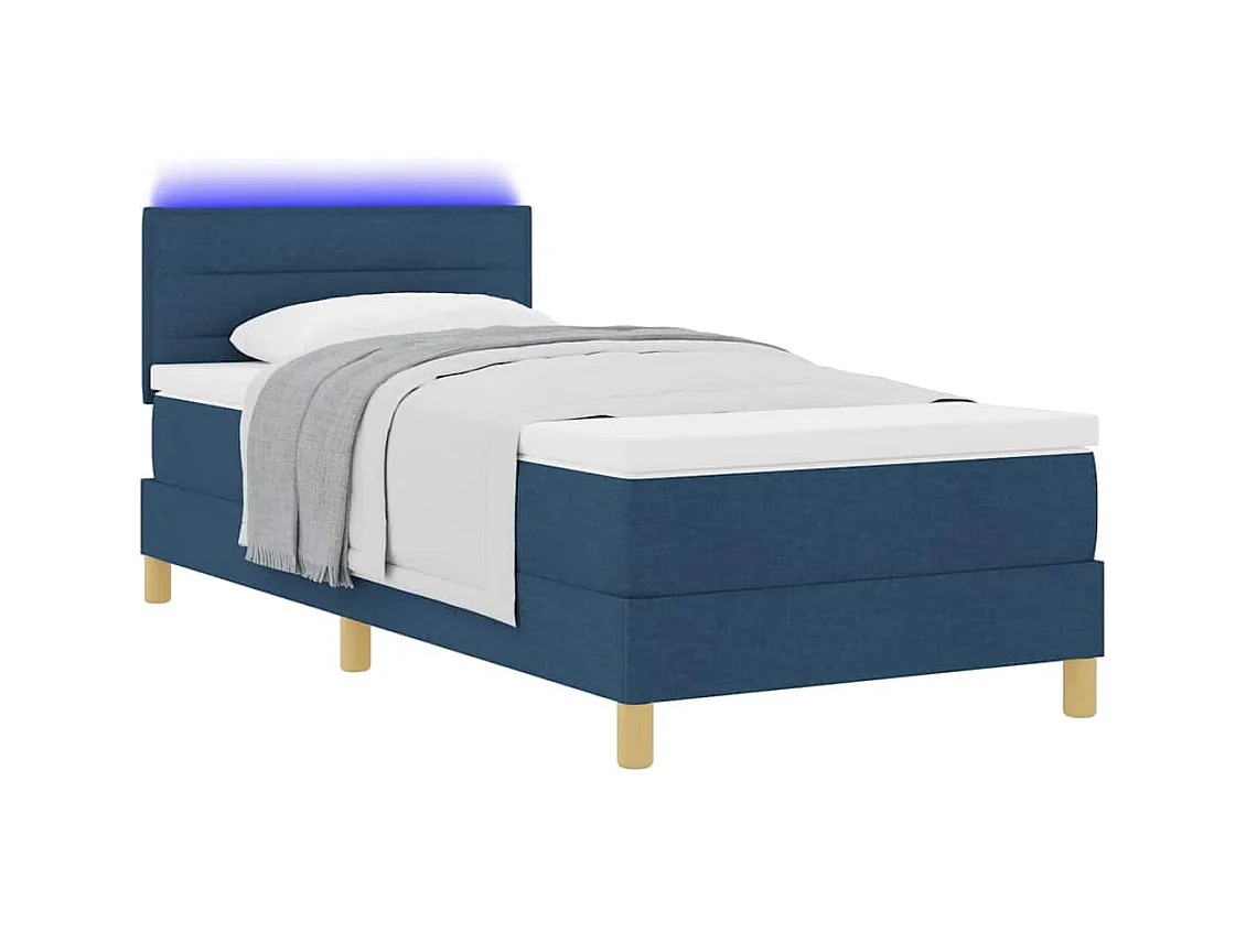 Boxspring bed met matras met hoofdeinde Blauw 100 x 200 cm Stof