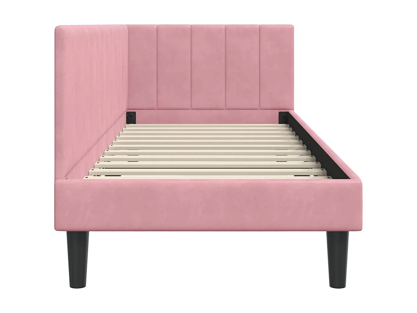 Cadre de lit d'angle avec tête de lit Rose 80 x 200 cm Velours