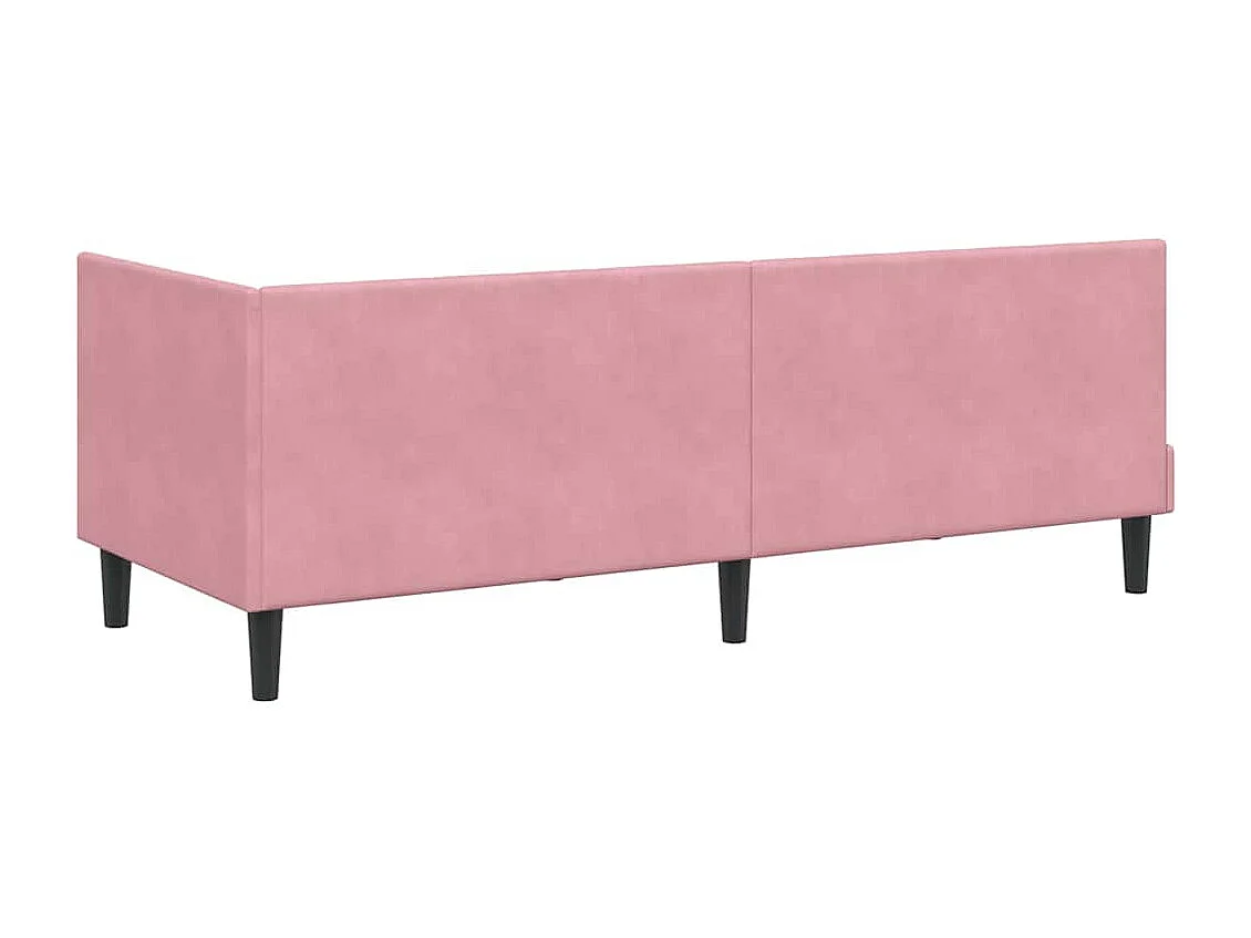 Estructura de cama en esquina Rosa 80 x 200 cm Terciopelo