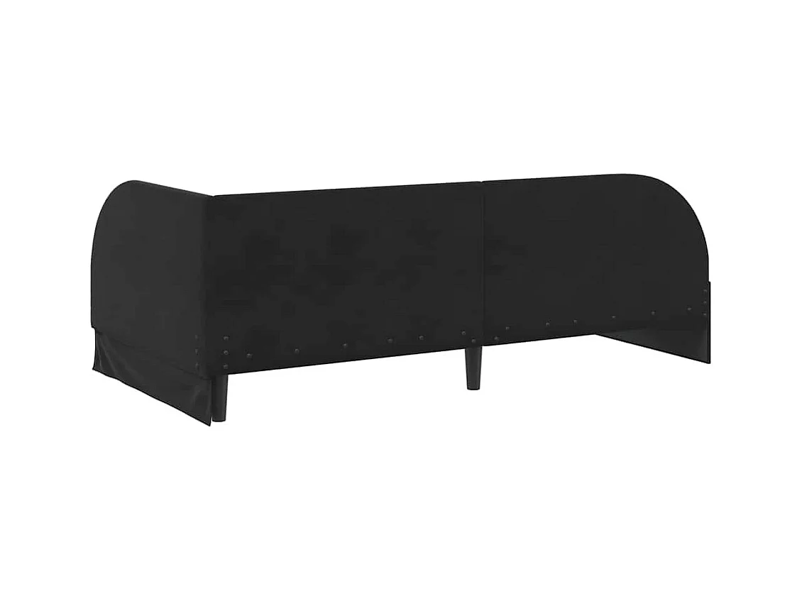 Cadre de lit d'angle avec tête de lit Noir 90 x 200 cm Velours