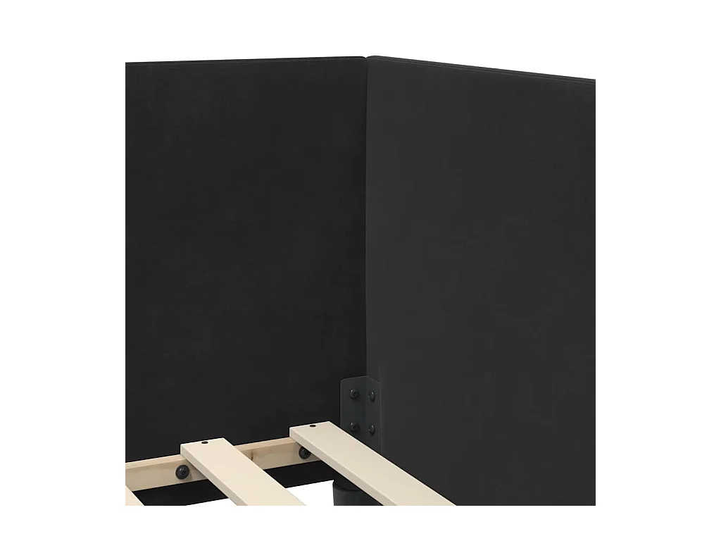 Cadre de lit d'angle avec tête de lit Noir 90 x 200 cm Velours