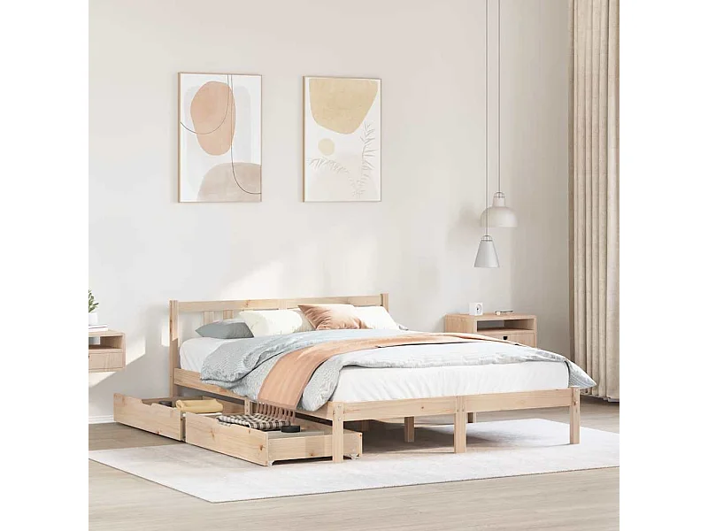 Cadre de lit sans matelas 135x190 cm bois de pin massif