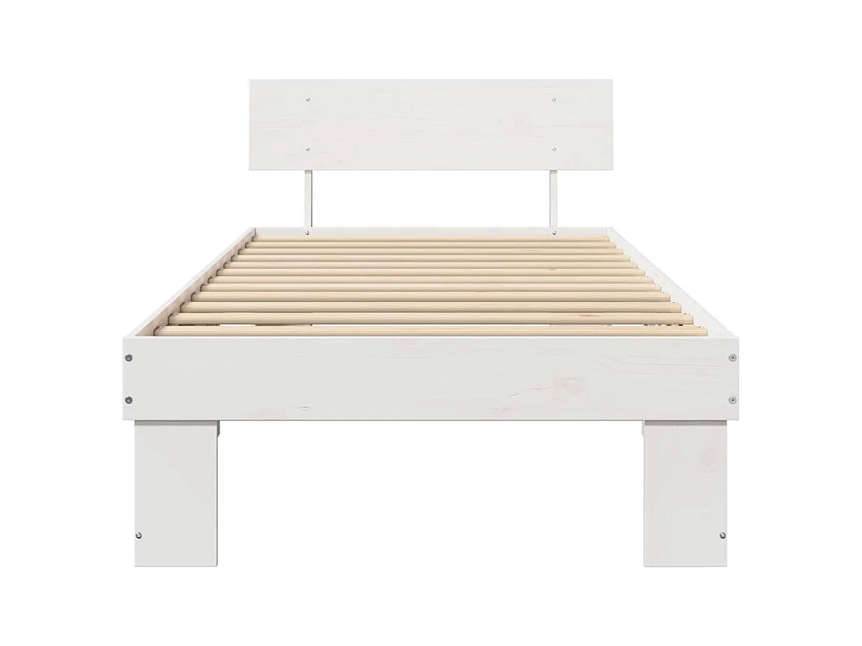 Estrutura da Cama Branco 90 x 190 cm Madeira de pinho maciça