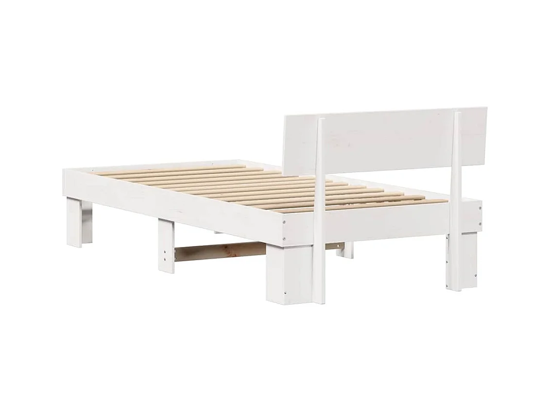 Estrutura da Cama Branco 90 x 190 cm Madeira de pinho maciça